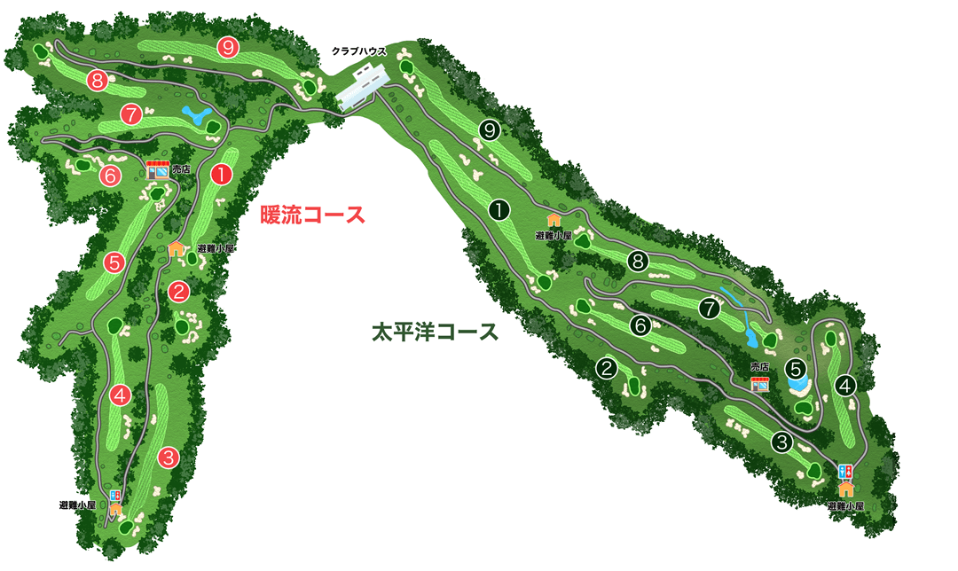 暖流・太平洋コース図